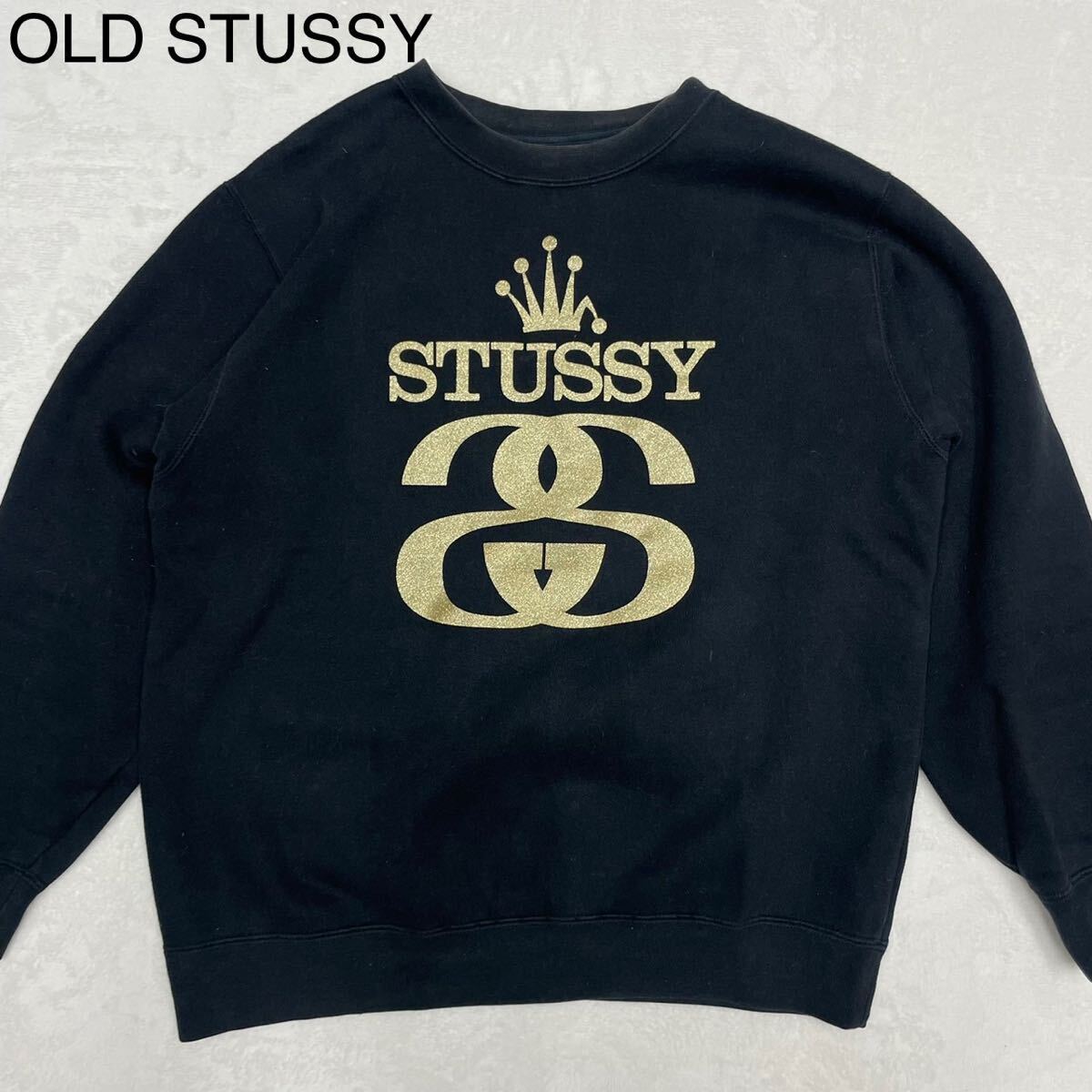 OLD STUSSY ステューシー クラウンロゴ スウェット_画像1