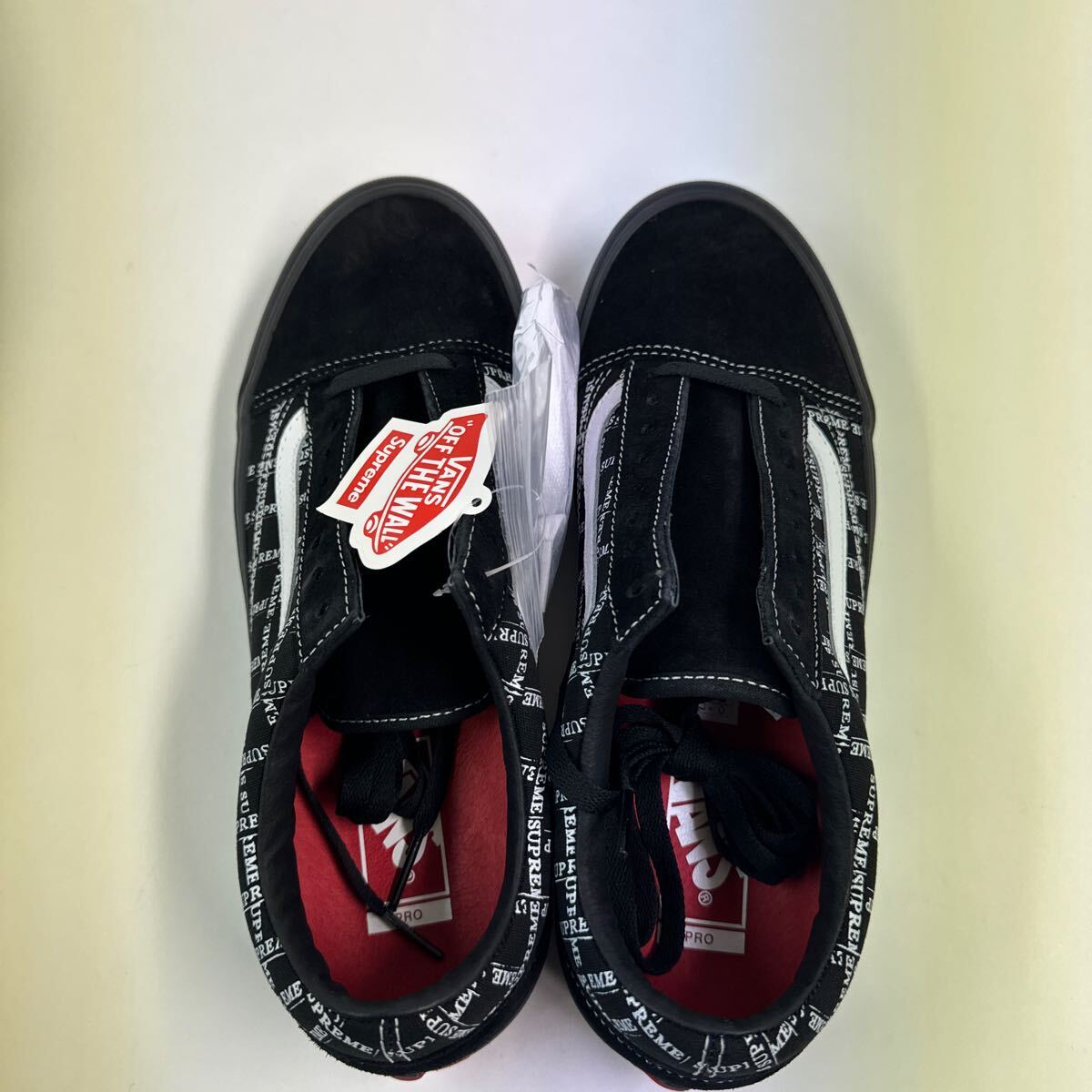 VANS supremeシュープリーム コラボ　新品未使用　10.5 28.5cm 送料込　黒　本物　OLDSCHOOLPRO_画像3