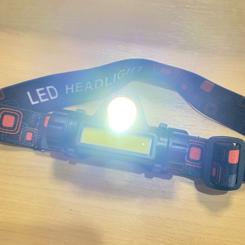 2個セット LEDヘッドライト USB充電式 90°回転 キャンプ夜釣り登山 黒の画像9