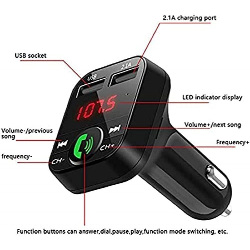 FMトランスミッターBluetooth ハンズフリー通話　USB充電ポート付き_画像6