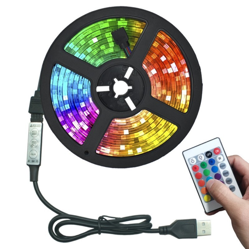 LED лента свет 4m 16 цвет дистанционный пульт * с батарейкой непрямое освещение модный USB