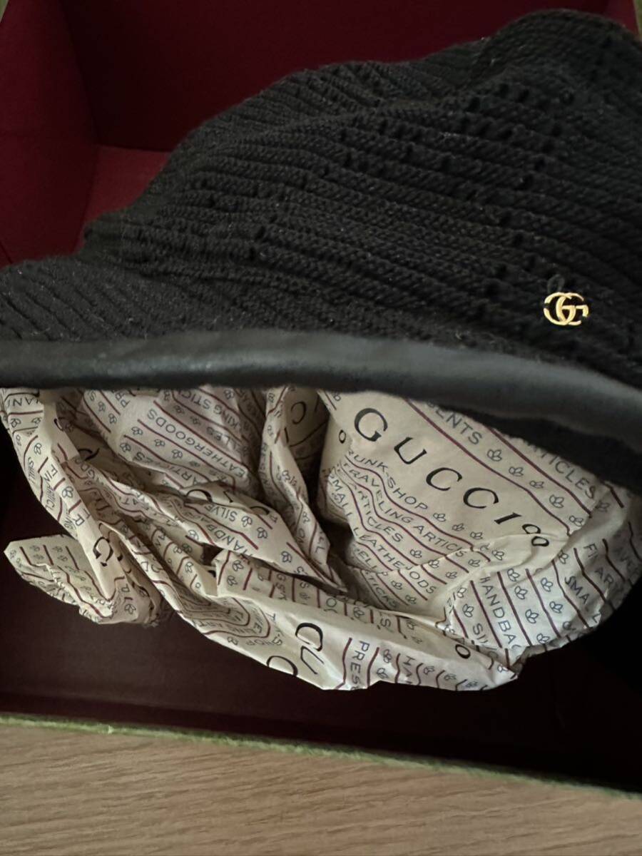 美品 GUCCI グッチ GG柄 ハット 帽子 21春夏 ブラック 黒 ケーブルニット クロシェ フェドラハット 美品 GUCCI グッチ GG柄 ハット 帽子 21春夏 ブラック 黒 ケーブルニット クロシェ フェドラハット