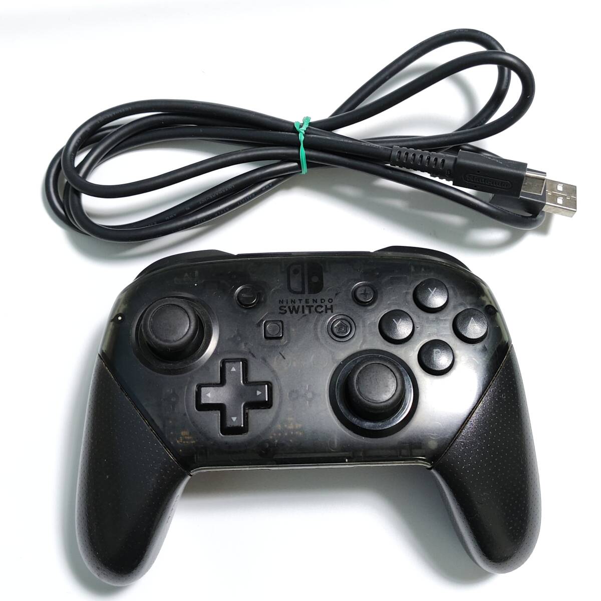 送料無料 動作確認済み Nintendo Switch Proコントローラー HAC-A-FSSKA プロコン USB充電ケーブル 純正 中古