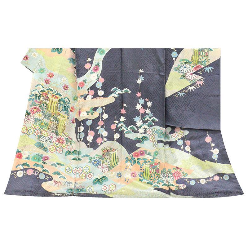 * store modified equipment after [ classic new work fea].. free * Kyouyuuzen industrial arts hand ...,book@ gold paint, hand embroidery * regular .. festival . place flower car writing super beautiful long-sleeved kimono * tall specification (10010631)
