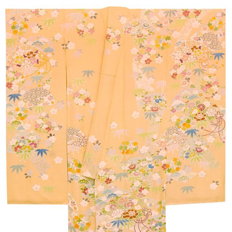 * store modified equipment after [ classic new work fea].. free * capital hand ..... long-sleeved kimono * original classic super ... four season flower fan paper writing * gold paint, hand embroidery * tall specification (10010857)