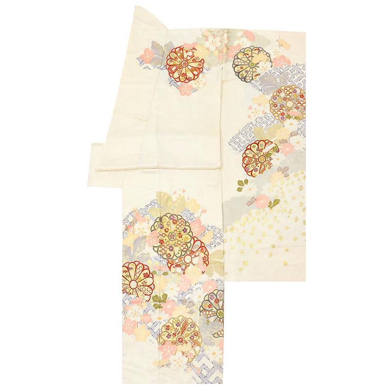 * store modified equipment after [ classic new work fea].. free * Kyouyuuzen industrial arts hand . on goods . long-sleeved kimono *.. four season Hanamaru writing * deer. .., gold paint, hand embroidery * tall specification (10010632)