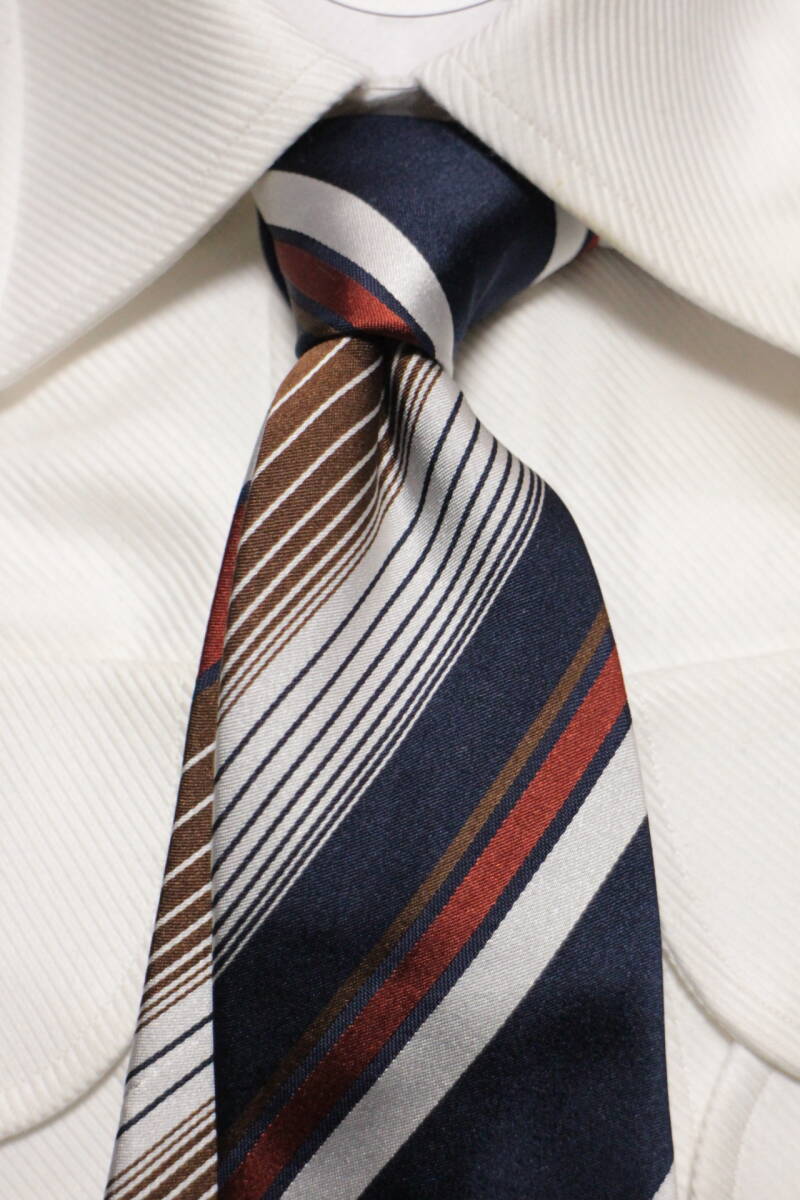  franc kobasi*. внезапный специальный заказ новый товар галстук супер . красота глянец темно-синий * orange * Brown * серебряный panel полоса полный ручная работа 