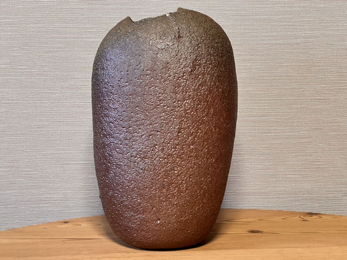 [ Bizen .. gold -ply ..] Bizen ... Okayama prefecture important less shape culture fortune gold -ply .. work . seal also box ..: gold -ply .. Bizen . flower vase Bizen . objet d'art tea utensils guarantee goods 