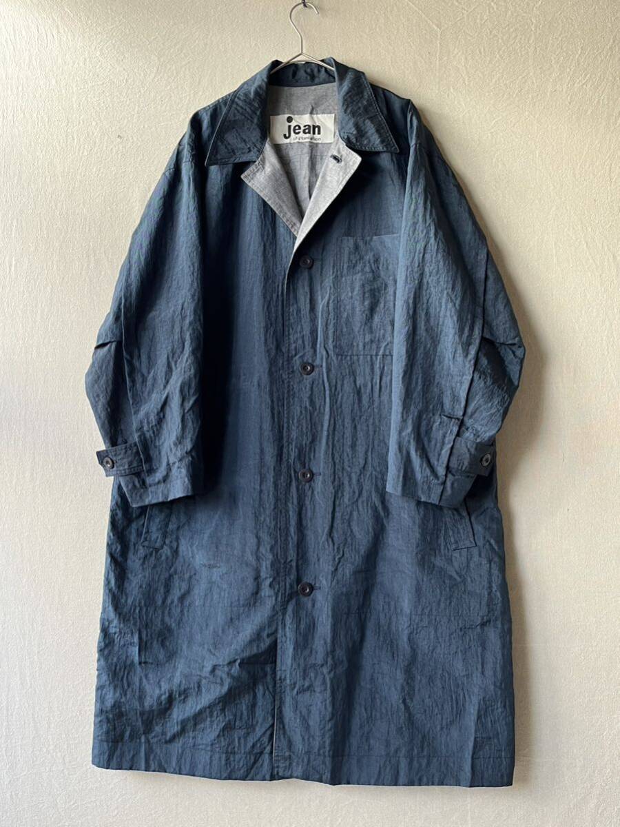 【イッセイミヤケ】80s Jean of plantation ナイロン コート / M ネイビー グレー ビンテージ アーカイブ ISSEY MIYAKE C4-02004-1858_画像2