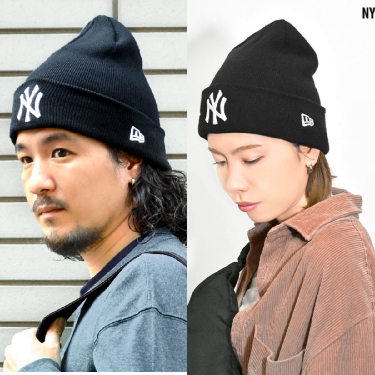 新品未使用 ニューエラ ニットキャップ 黒 正規品 NYヤンキース 男女兼用 NEW ERA ビーニー ブラック ニット帽