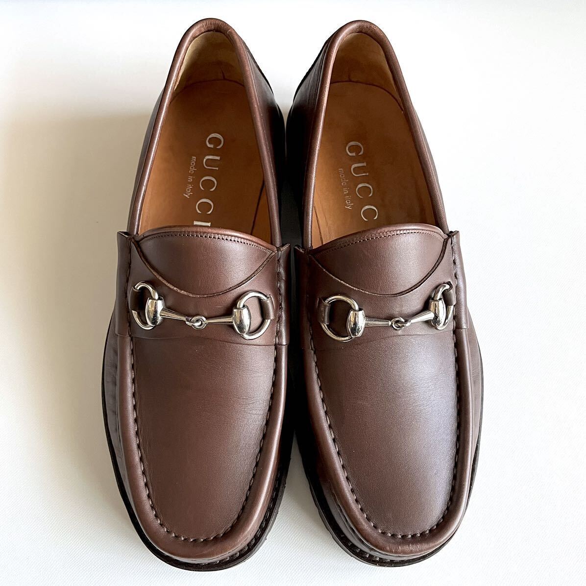 美品 GUCCI Bit loafers Leather shoes Slip on グッチ ビットローファー レザーシューズ スリッポン サイズ40 MADE IN ITALY イタリア製の画像2