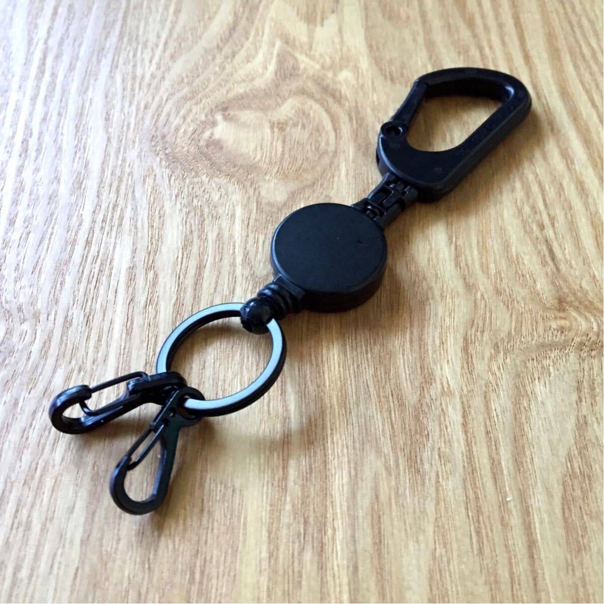 新品 BEAMS Key back Reel Carabiner Keyholder ビームス キーバックリール カラビナキーホルダー 日本製 EDC OUTDOOR エブリデイキャリーの画像2