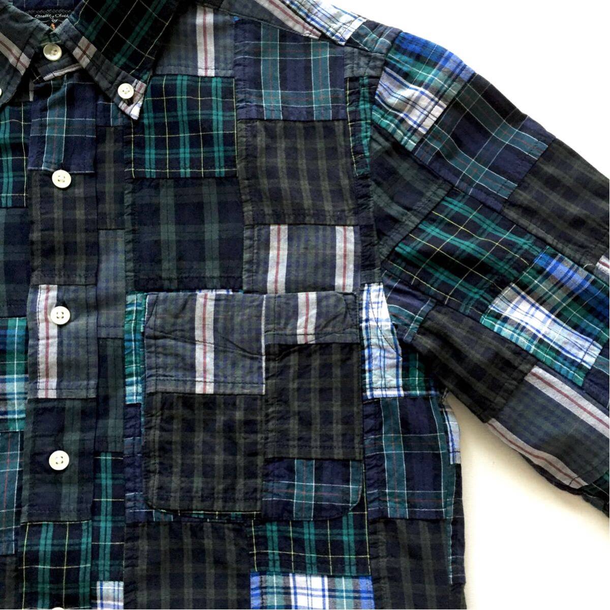 美品 BEAMS PLUS Crazy pattern Patchwork shirt ビームスプラス クレイジーパターン パッチワークシャツ マドラスチェック ボタンダウンの画像4