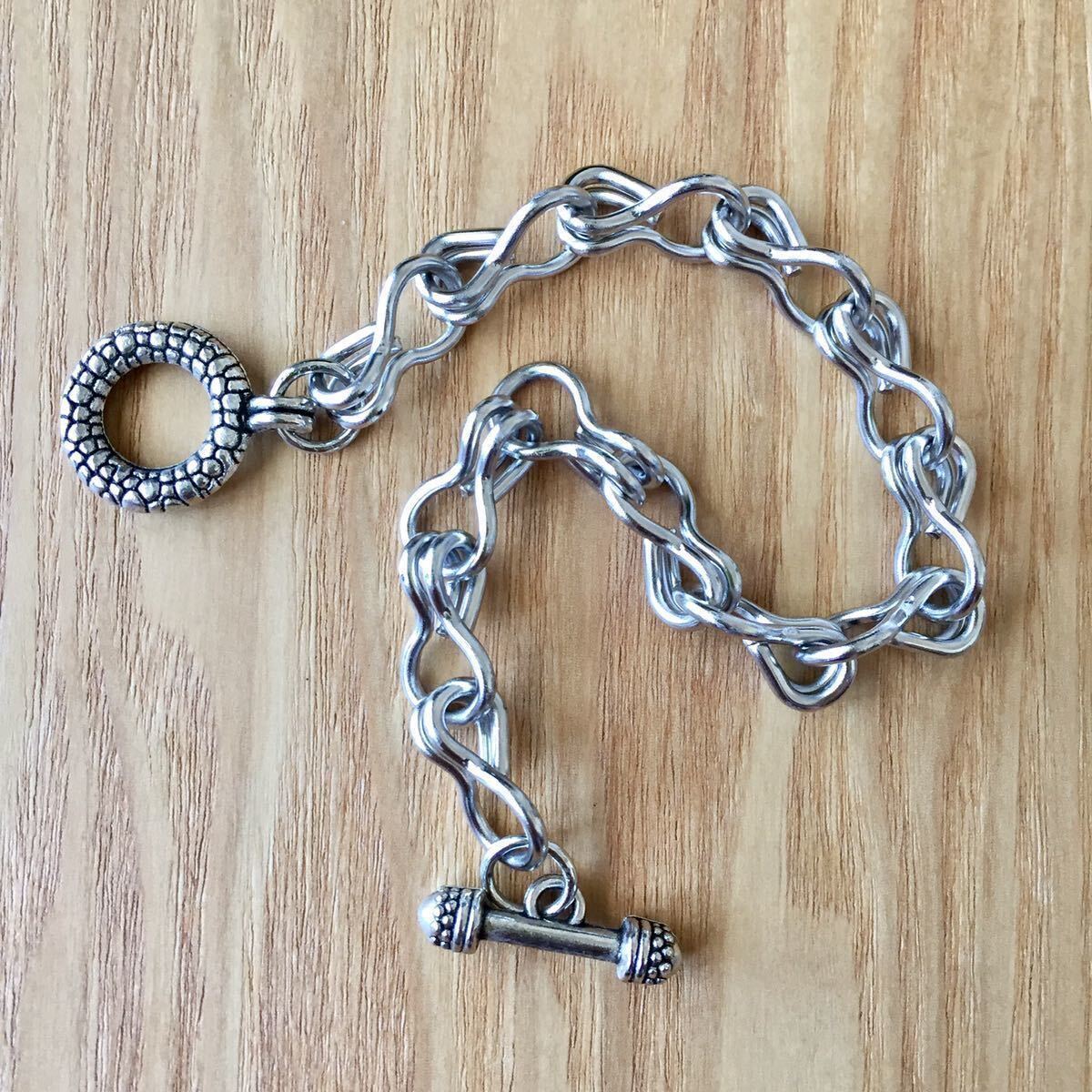  как новый BEAMS Silver Chain Bracelet Beams серебряная цепь браслет 2 -слойный цепь аксессуары рука колесо индеец ювелирные изделия 