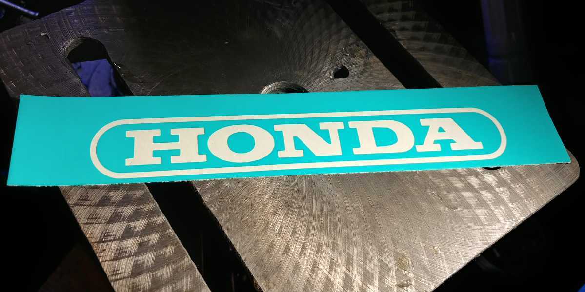 スーパーカブ　カモメカブ　くじらカブ　行灯カブ　かもめカブシート、楕円枠付きHONDAロゴ用マスキングシート　シートロゴ入れ_画像2