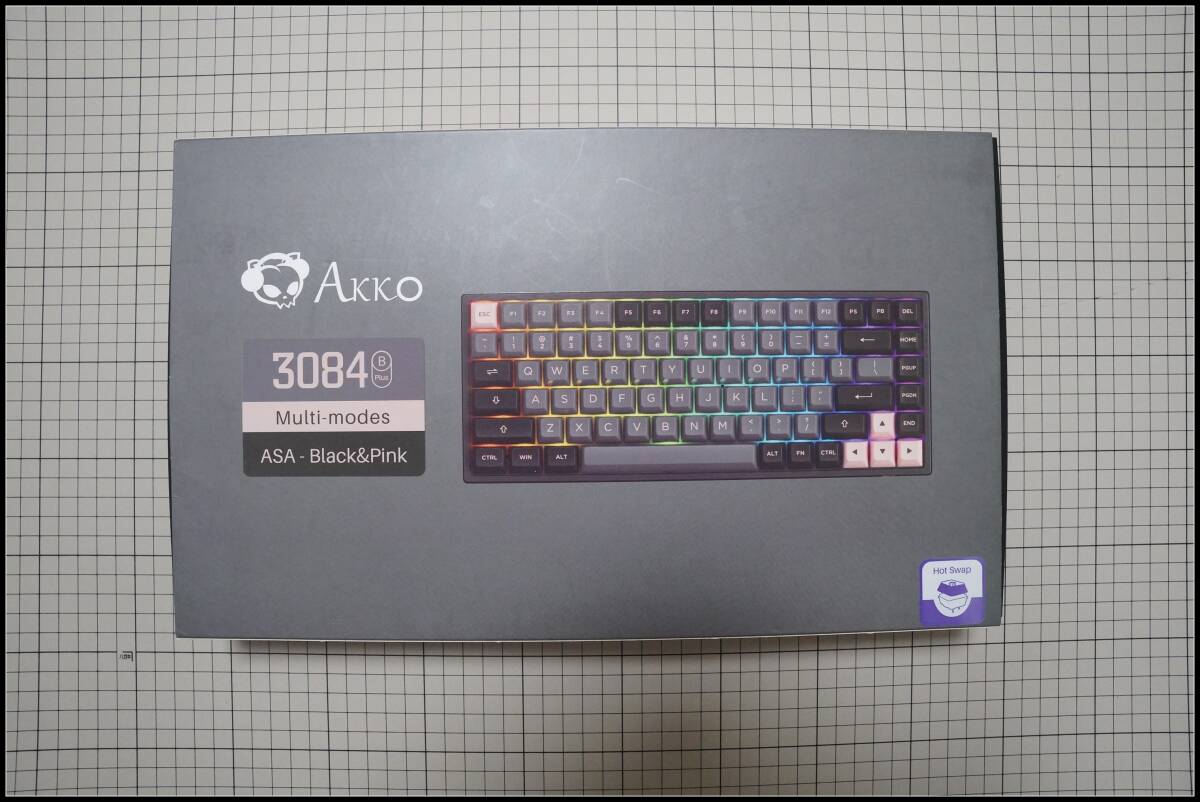 Akko Black&Pink 75%ホットスワップ可能 メカニカルゲーミングキーボード き 2.4Gワイヤレス/Bluetooth/有線 3084B Plus 84キ_画像1