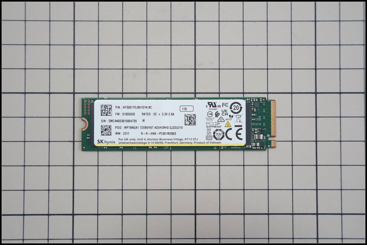 SK hynix PC801 1TB NVMe SSD PCIe4.0 HFS001TEJ9X101N BC_画像2