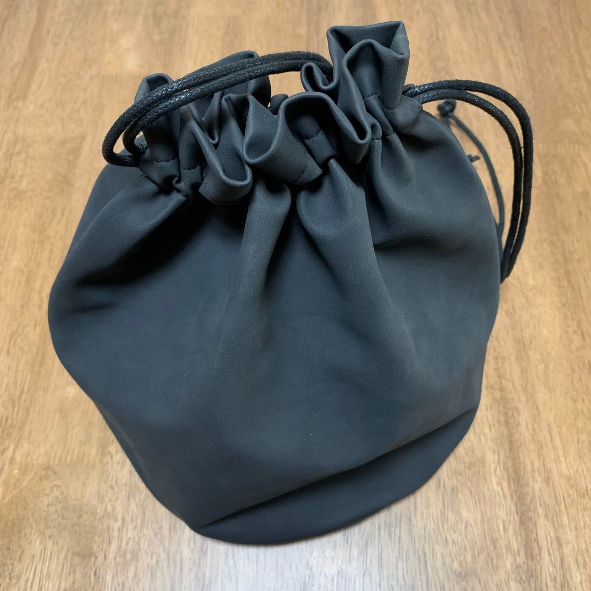 シンプル 浴衣 和装 巾着 バッグ かばん 鞄 着物 ブラック 黒 レディース