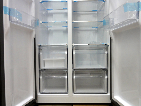 札幌市内近郊限定 AQUA 449L 2ドア冷蔵庫 アクア AQR-SBS45J 左半分冷凍室 右半分冷蔵室 400Lクラス 大型 キッチン 家電 札幌市 中央区_画像5