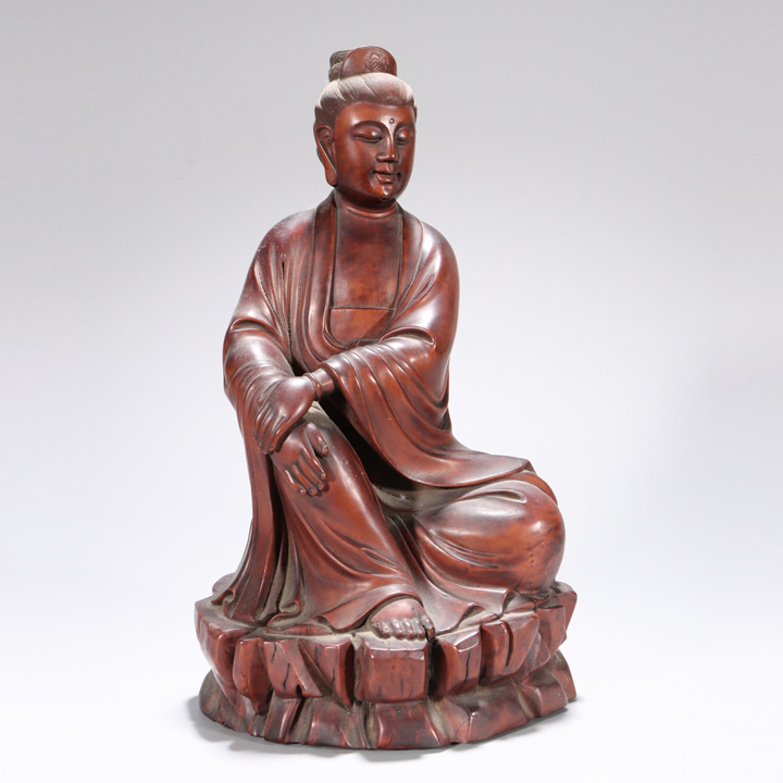 【徳】旧家蔵出『清・仏教古美術・黄楊木彫・釈迦牟尼仏像 』古美術品 骨董品