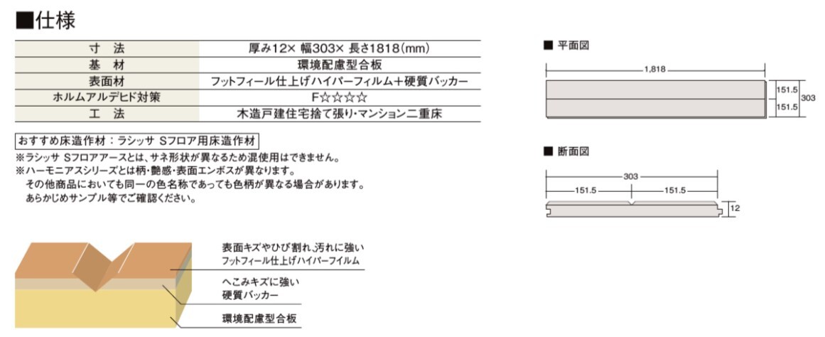 【床材】「LIXIL」「ラシッサSフロア」「クリエアイボリーF/クリエホワイトF」「WW-LF2B01-MAFF」1ケースのみ(3.3㎡ 1坪分 ）の画像6