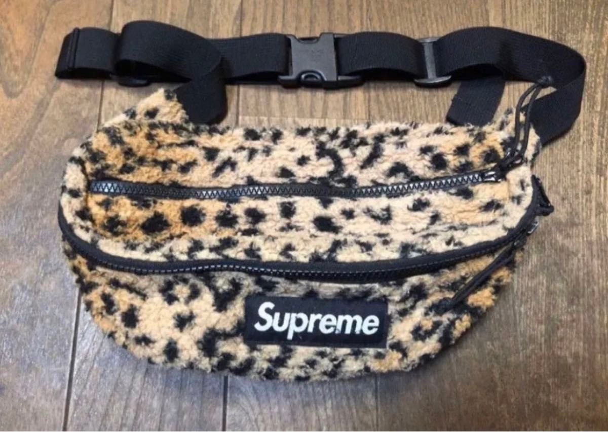 SUPREME (シュプリーム)17AW Fleece Waist Bag  ウエストバッグ　 レオパード　 ボディバッグ