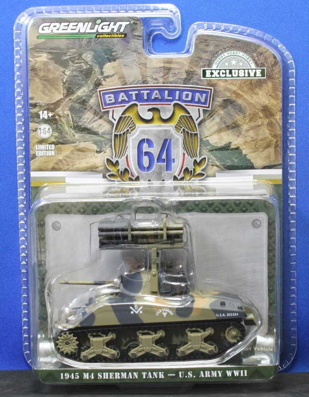 1/64 зеленый свет 1945 M4 Sherman Tank US Army WWII( автомобиль - man танк )T34 Calliope Rocket Launcher камуфляж -ju*