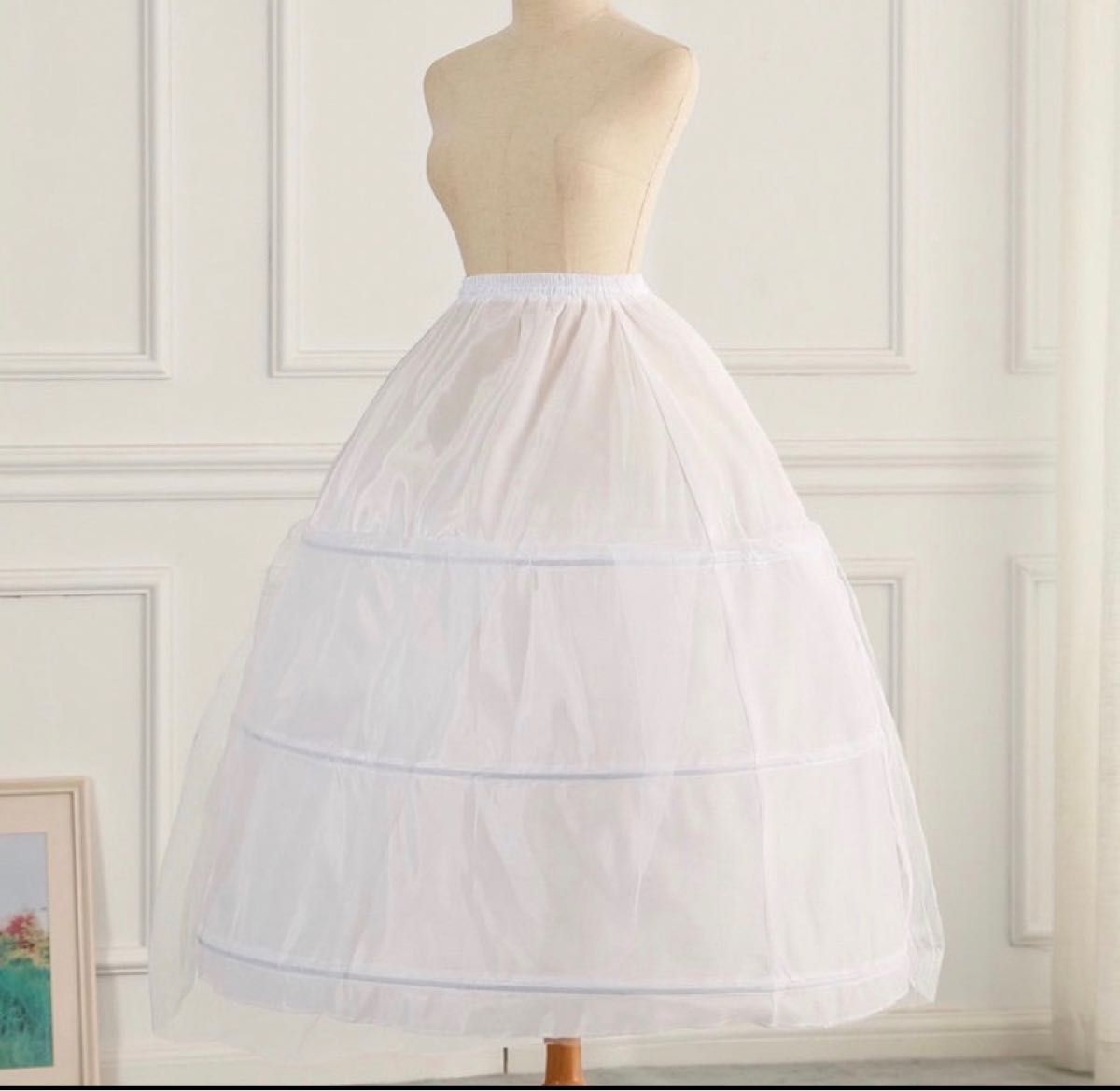 ペチコート  ドレス　パニエ ウエディング コスプレ　調整可能 インナー 白 ウェディングドレス