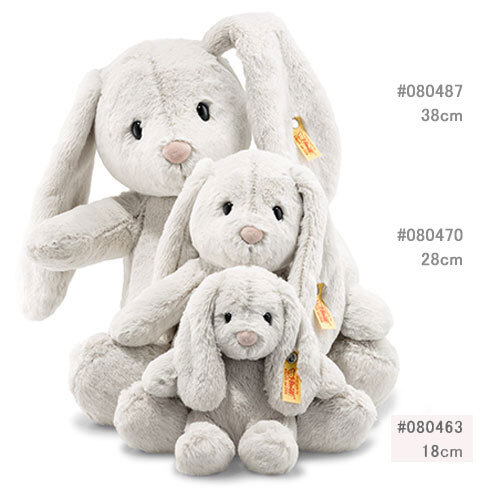 ★海外より、新品、シュタイフ-Steiff #080463 Cuddly ウサギのホッピー、18ｃｍ、ライトグレー、定番品★_画像4