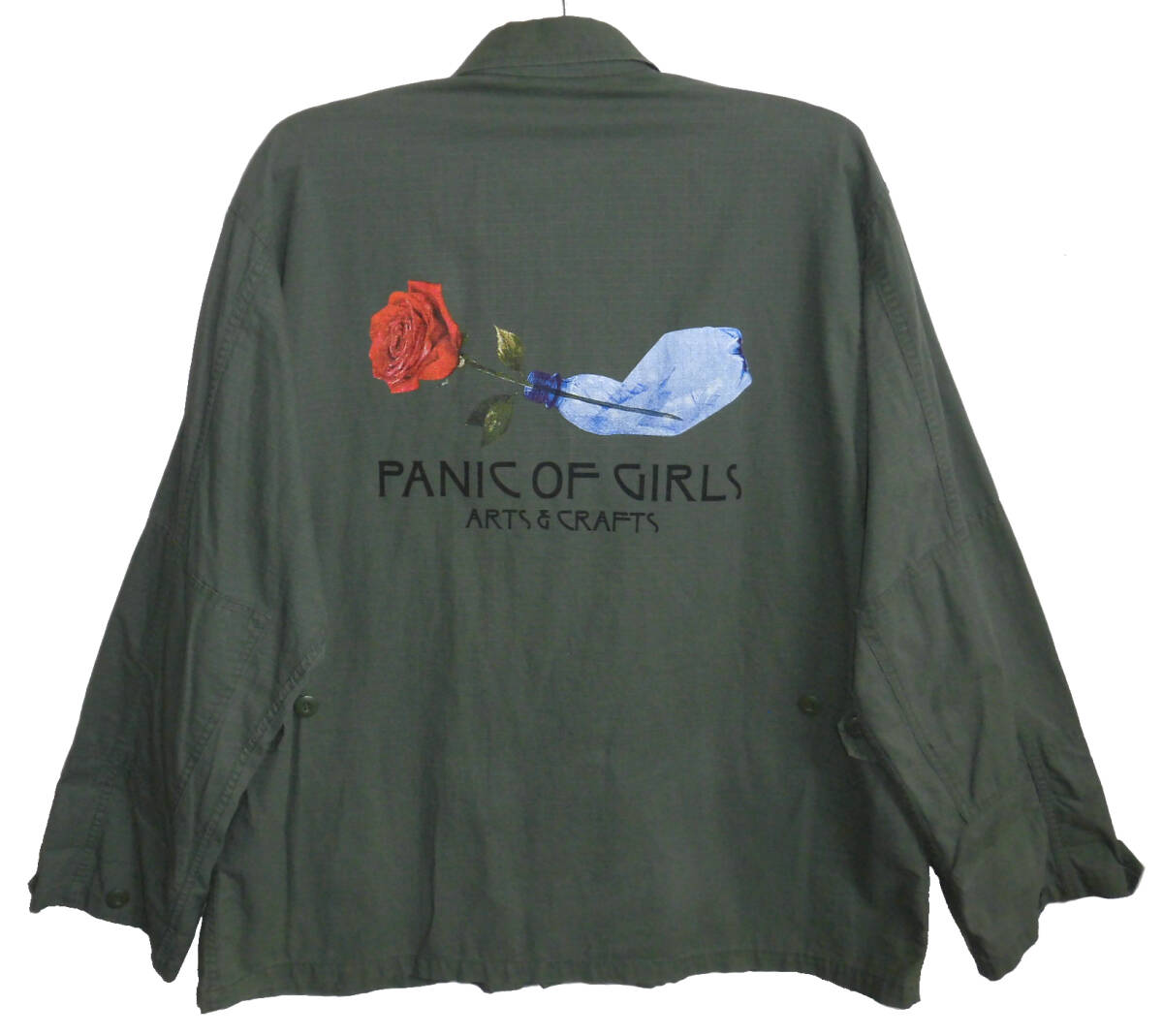 β美品 PANIC OF GIRL パニックオブガール ROTHCO ロスコ Arts of Crafts グラフィックプリント BDUシャツ L_画像4