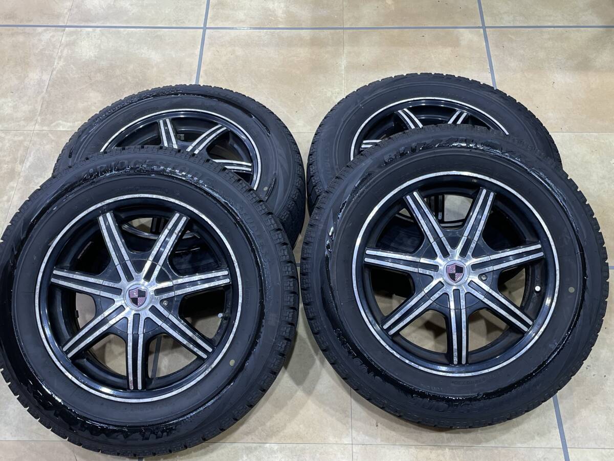 ■BRIDGESTONE BLIZZAK VRX 195/65R15 アルミホイル付きスタッドレスタイヤセット 5H PCD114.3/100 中古品■_画像1