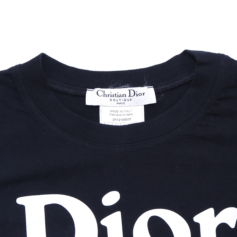 【先着50名限定クーポン配布中!!】 クリスチャンディオール Christian Dior 半袖Ｔシャツ ロゴTシャツ サイズ34 コットン ブラック_画像3