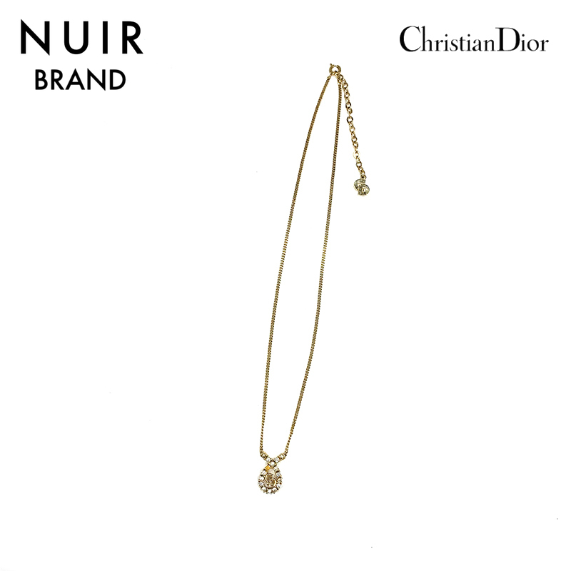 【先着50名限定クーポンを配布中!!】 クリスチャンディオール Christian Dior ネックレス ラインストーン ゴールド