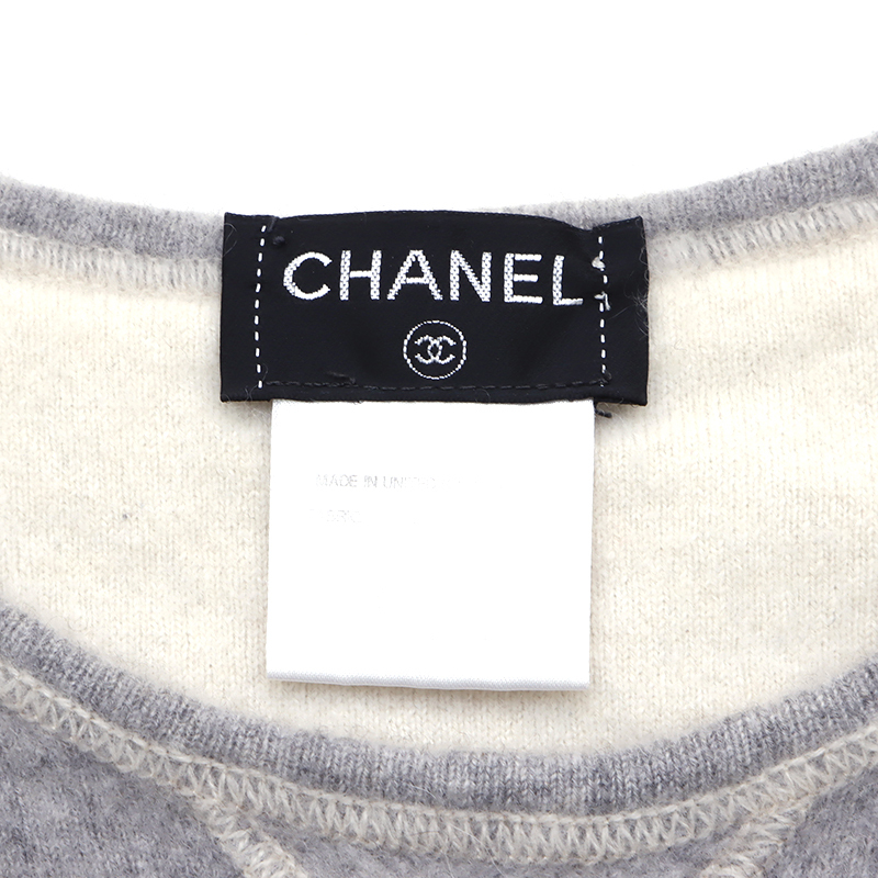 【先着50名限定クーポン配布中!!】 シャネル CHANEL 長袖Ｔシャツ ココマーク サイズ38 2011年 カシミヤ グレー_画像9