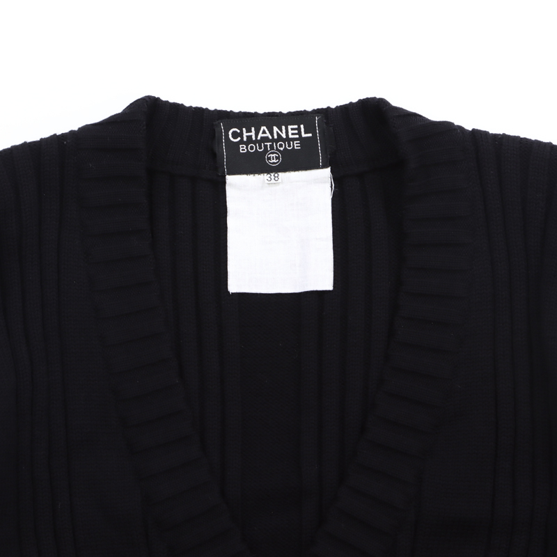 【先着50名限定クーポンを配布中!!】 シャネル CHANEL ワンピース ココマーク　ボタン ニットSize:38 ブラック_画像3