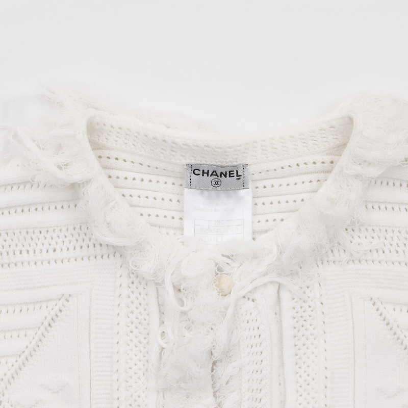  Chanel CHANEL cardigan 05S knitted Size:40 white 