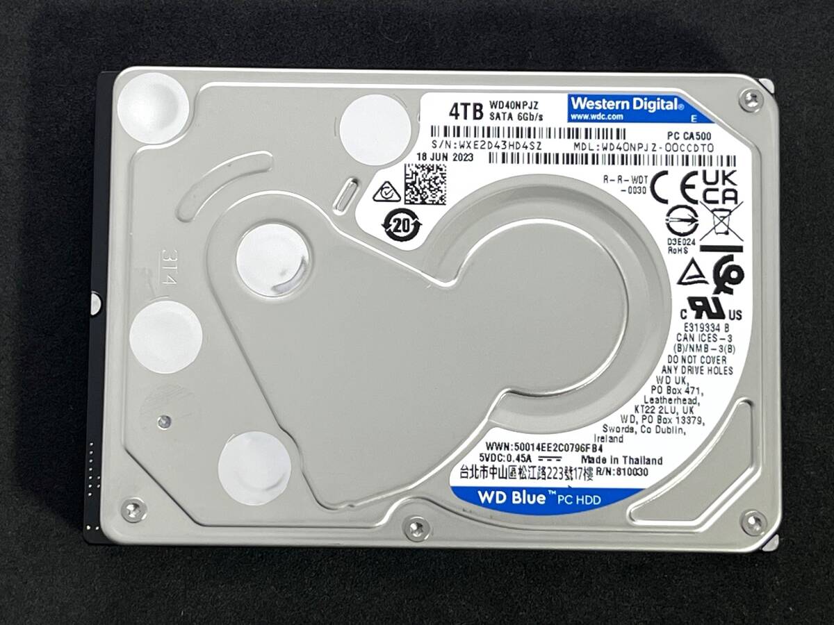 【送料無料】★ 4TB ★ WD40NPJZ【使用時間:27h】 2023年製 稼働極少 Western Digital Blue 2.5インチ内蔵HDD/15mm/SATA
