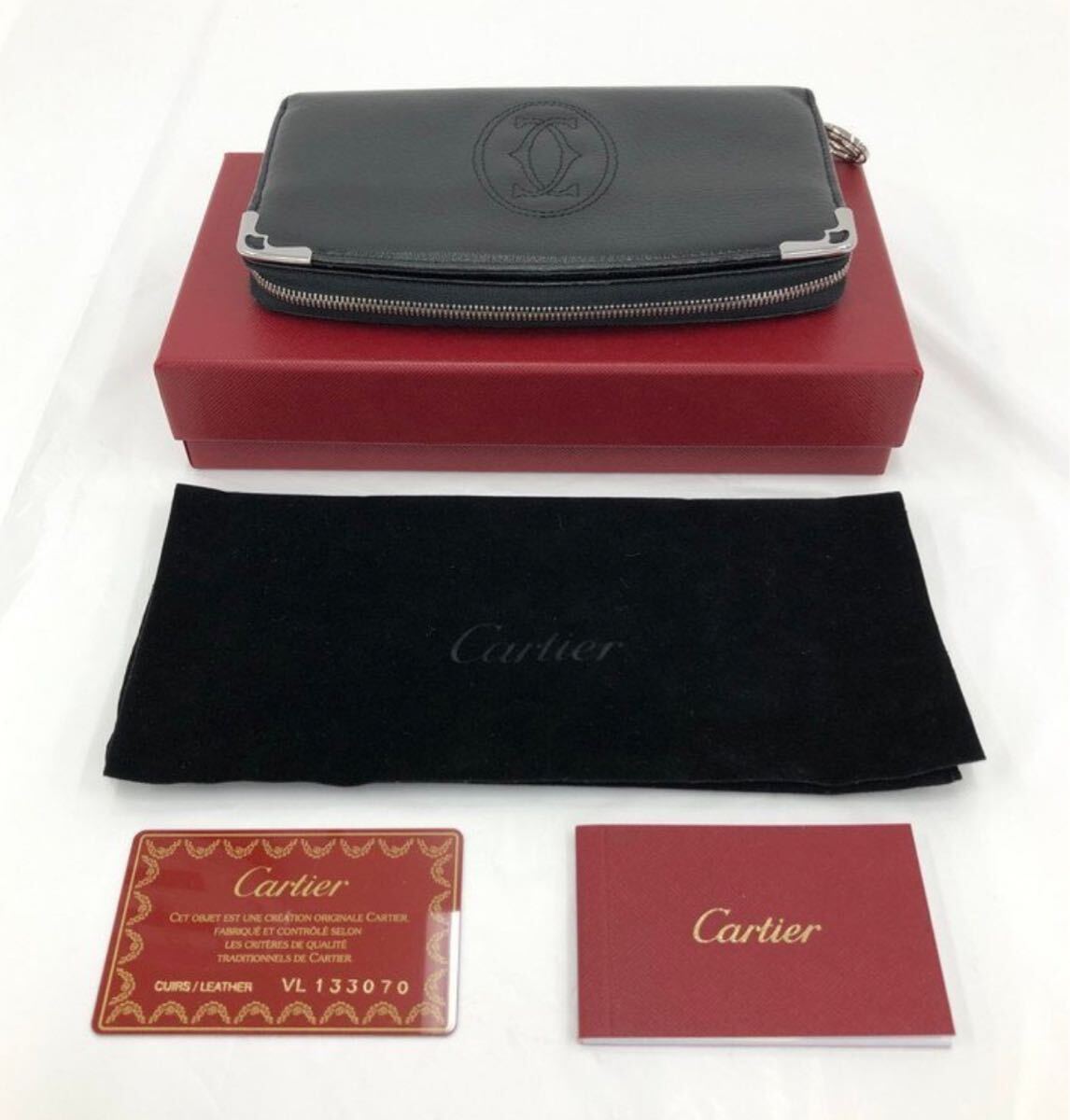 送料込無料！超美品！Cartier カルティエ ラウンドファスナー財布 黒 レザー VL133070　マルチェロ_画像9