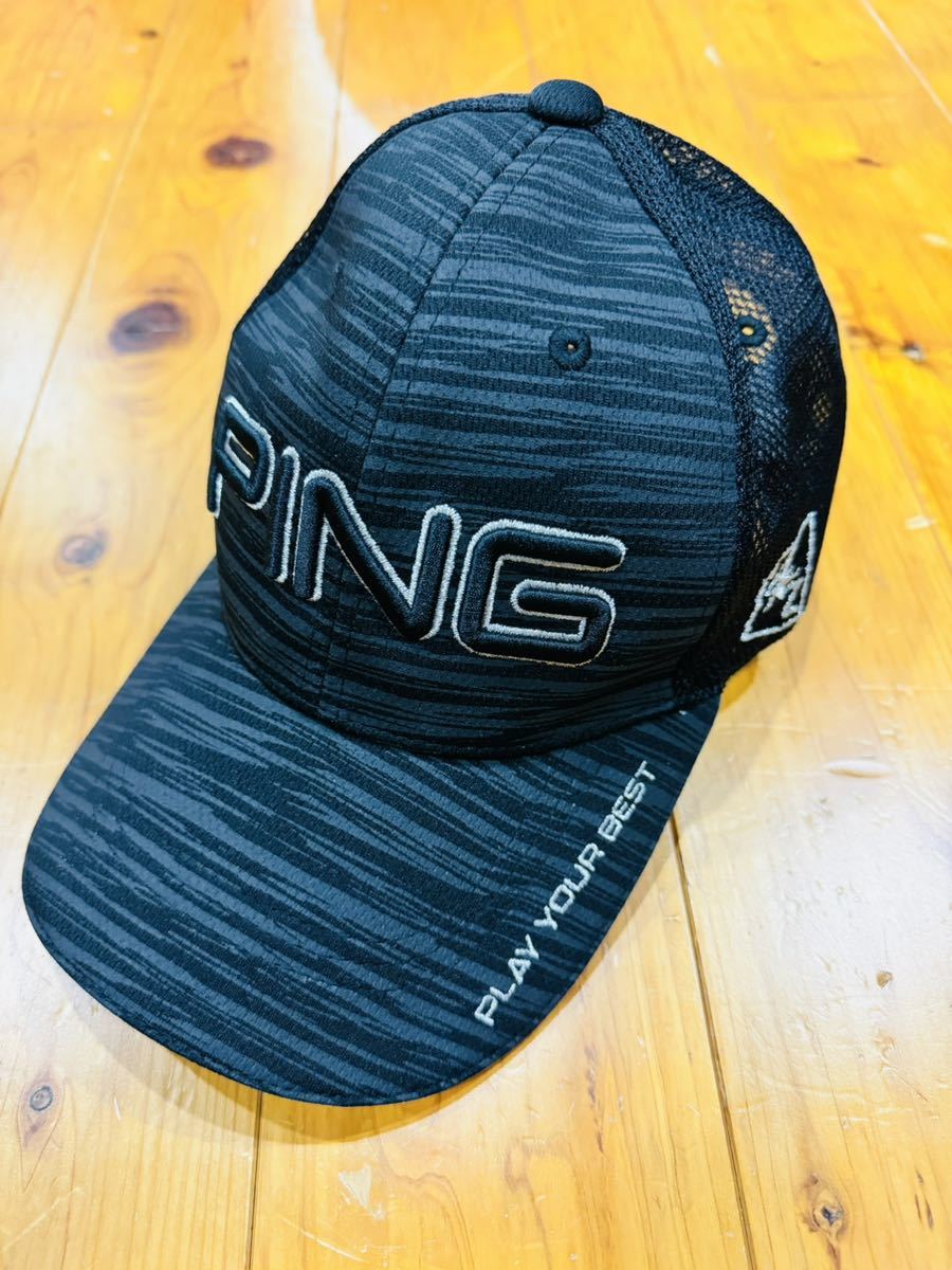 【美品！】PING ピン 2022年モデル メッシュ キャップ 帽子 ブラックの画像1