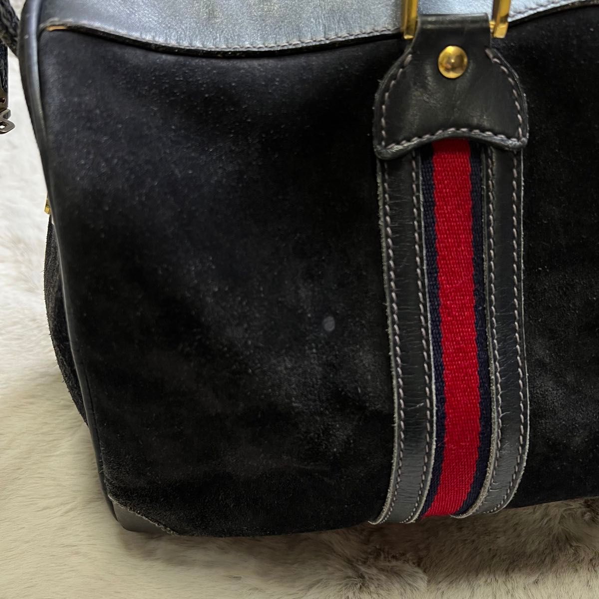 極希少 グッチ GUCCI ボストンバッグ スエード シェリーライン 極希少 グッチ GUCCI ボストンバッグ スエード シェリーライン