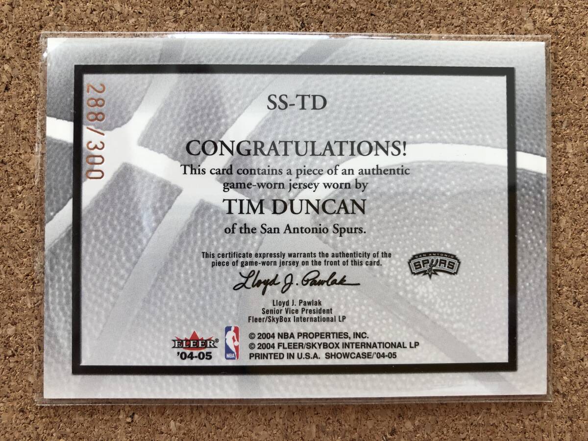 04-05 FLEER SHOWCASE TIM DUNCAN 288-300の画像2