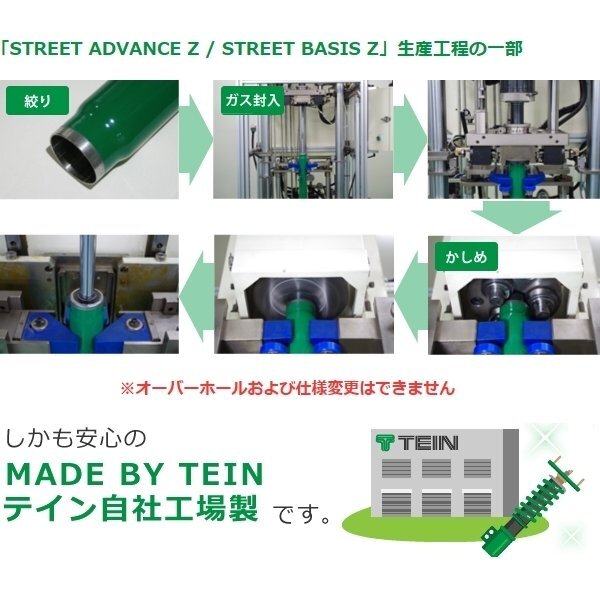 TEIN テイン STREET BASIS Z ストリートベイシスZ 車高調 (マウントレスキット) ワゴンR MH21S (4WD 3/4型 2004.12-2007.05) (GSU68-81AS2)_画像3