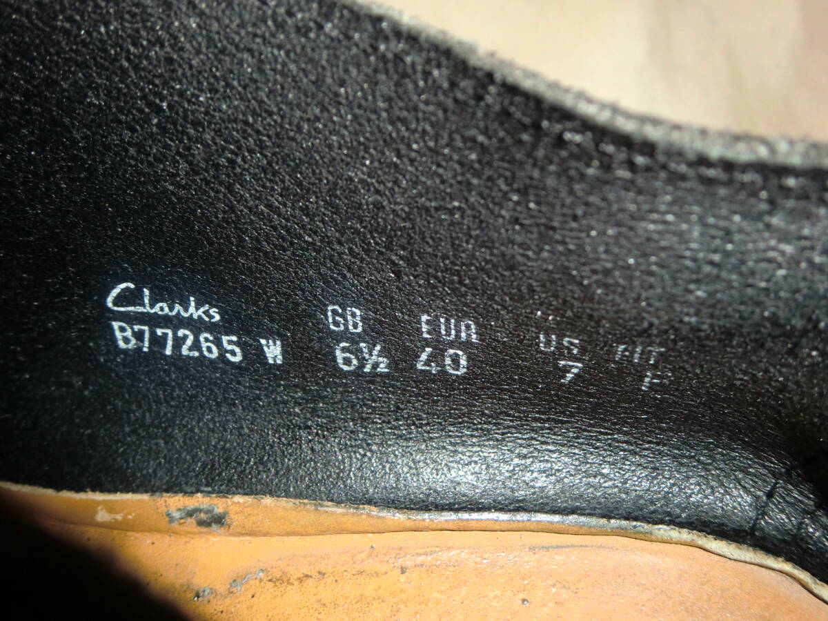 No.104 　Clarks　(クラークス) ブラックスウェード　US7_画像8