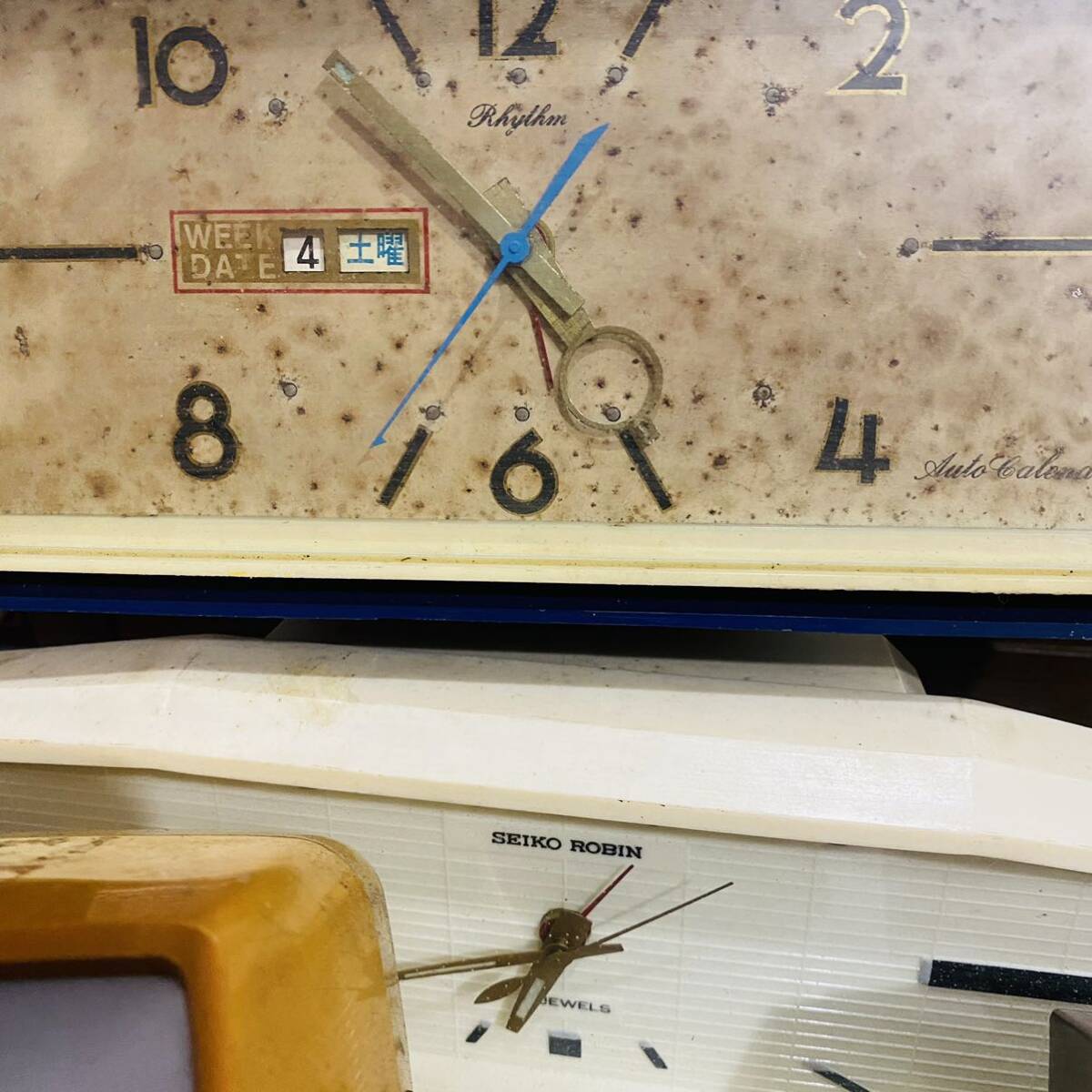 レトロ 置時計 アンティーク 昭和レトロ 大量 まとめて SEIKO 置き時計 目覚まし時計 木製 ビンテージ ヴィンテージ 古時計 _画像7
