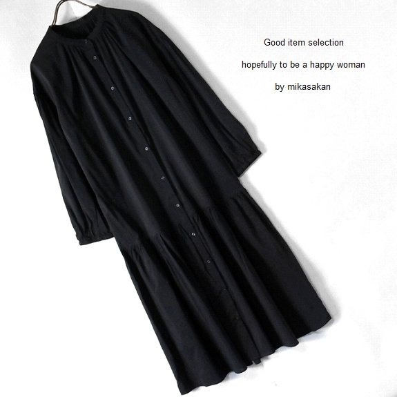 # unused * outlet #ykgya The - switch front opening shirt One-piece / black /M size 