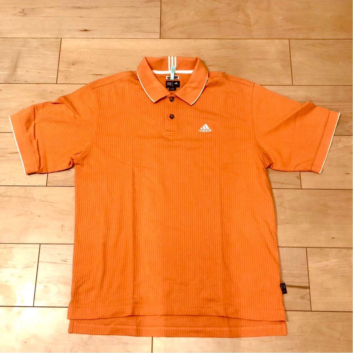 adidas ポロシャツ CLIMALITE 半袖 ジャージ メンズ Mサイズ クリマライト オレンジ ゴルフウェア 送料無料 E3の画像1