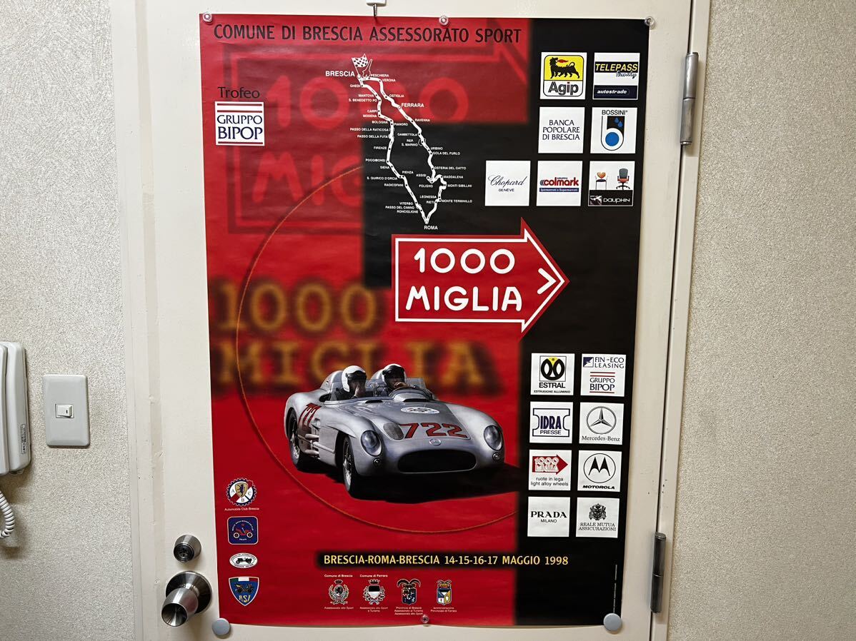 C27 大判ポスター　 MIGLIA MILLE MIGLIA 1998年　ミッレミリア　クラシックカー　メルセデス　ショパール　プラダ_画像1