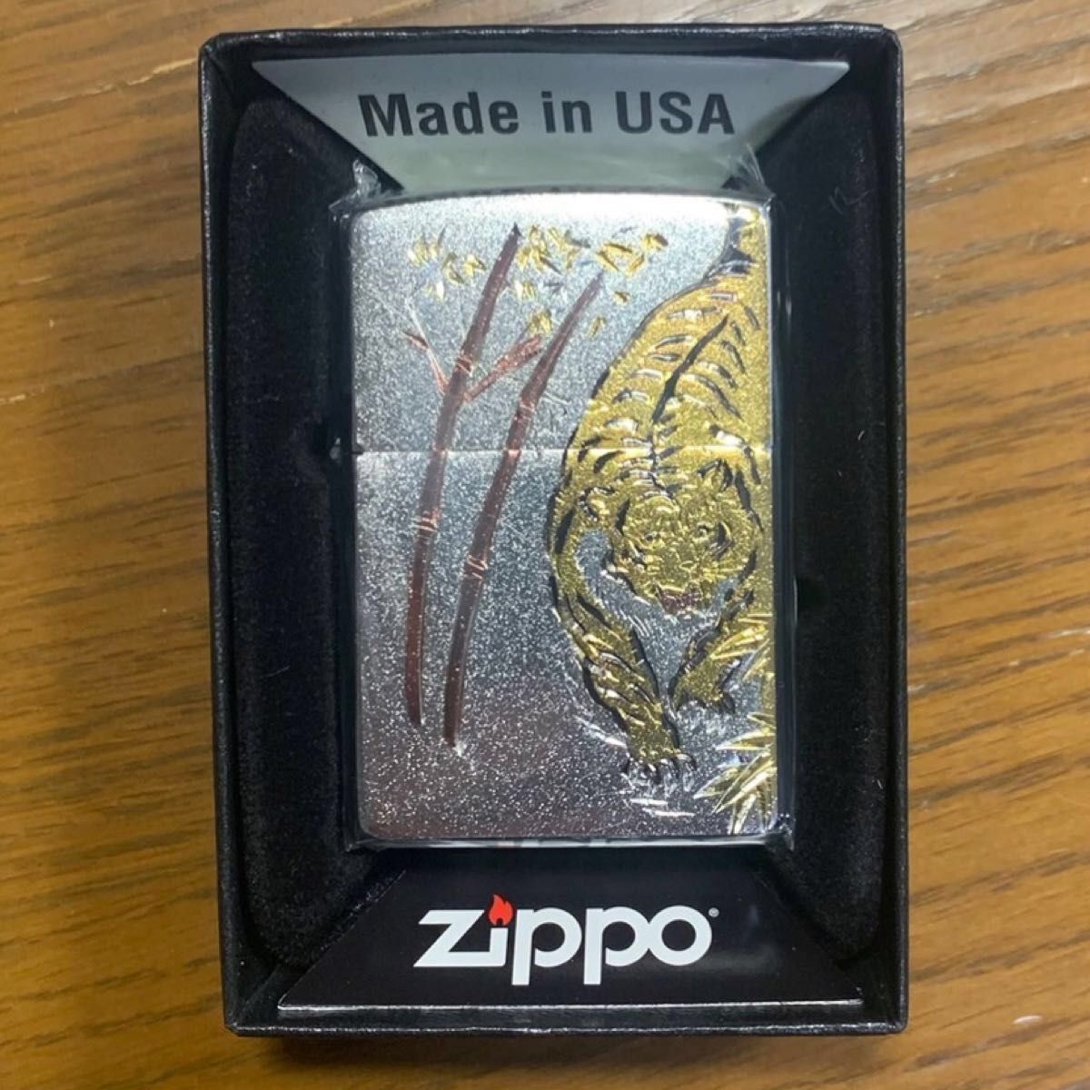 新品未使用　ZIPPO ジッポー　オイルライター 電鋳板 タイガー　虎　ジッポ　喫煙具