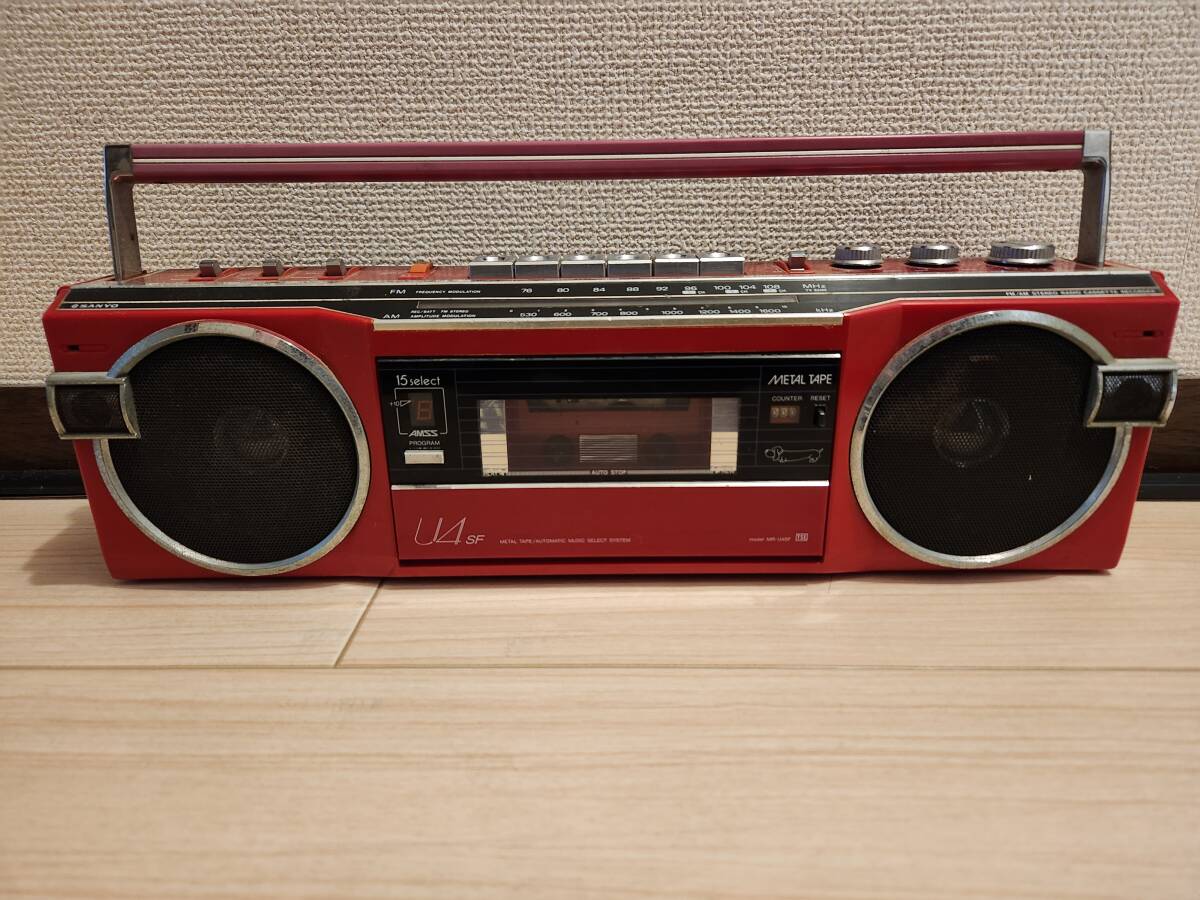 SANYO サンヨー ラジカセ MR-U4 SF FM AMステレオラジオカセットレコーダー ジャンク_画像1