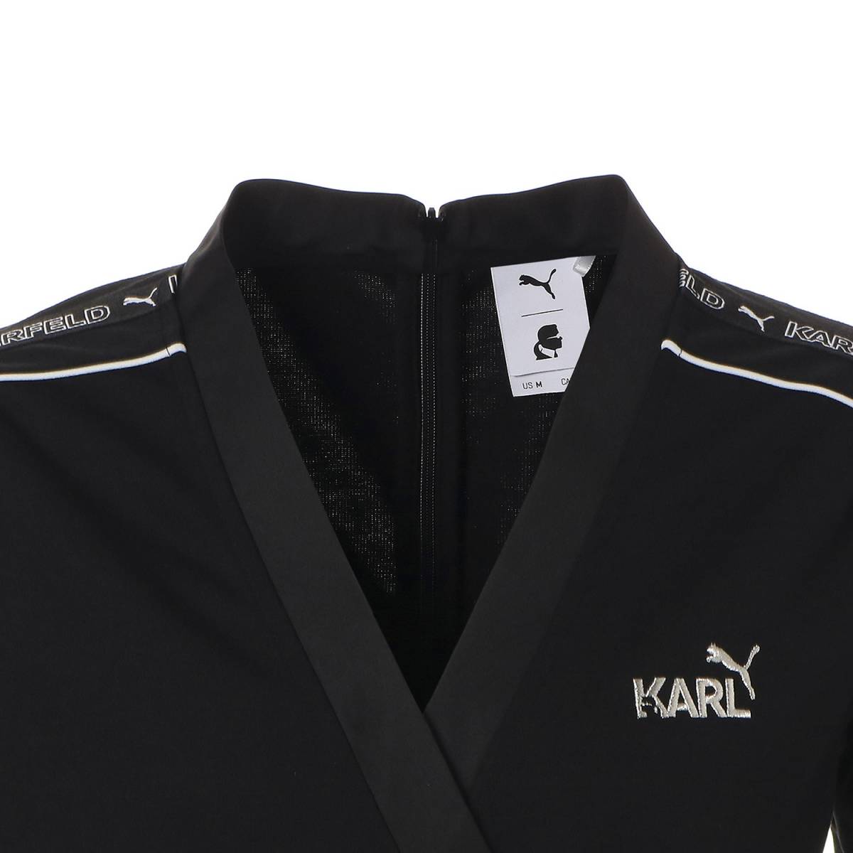 プーマ カールラガーフェルド コラボ レディース ジャンプスーツ USサイズS 定価24200円 ブラック KARL LAGERFELD JUMPSUIT オールインワン_画像7